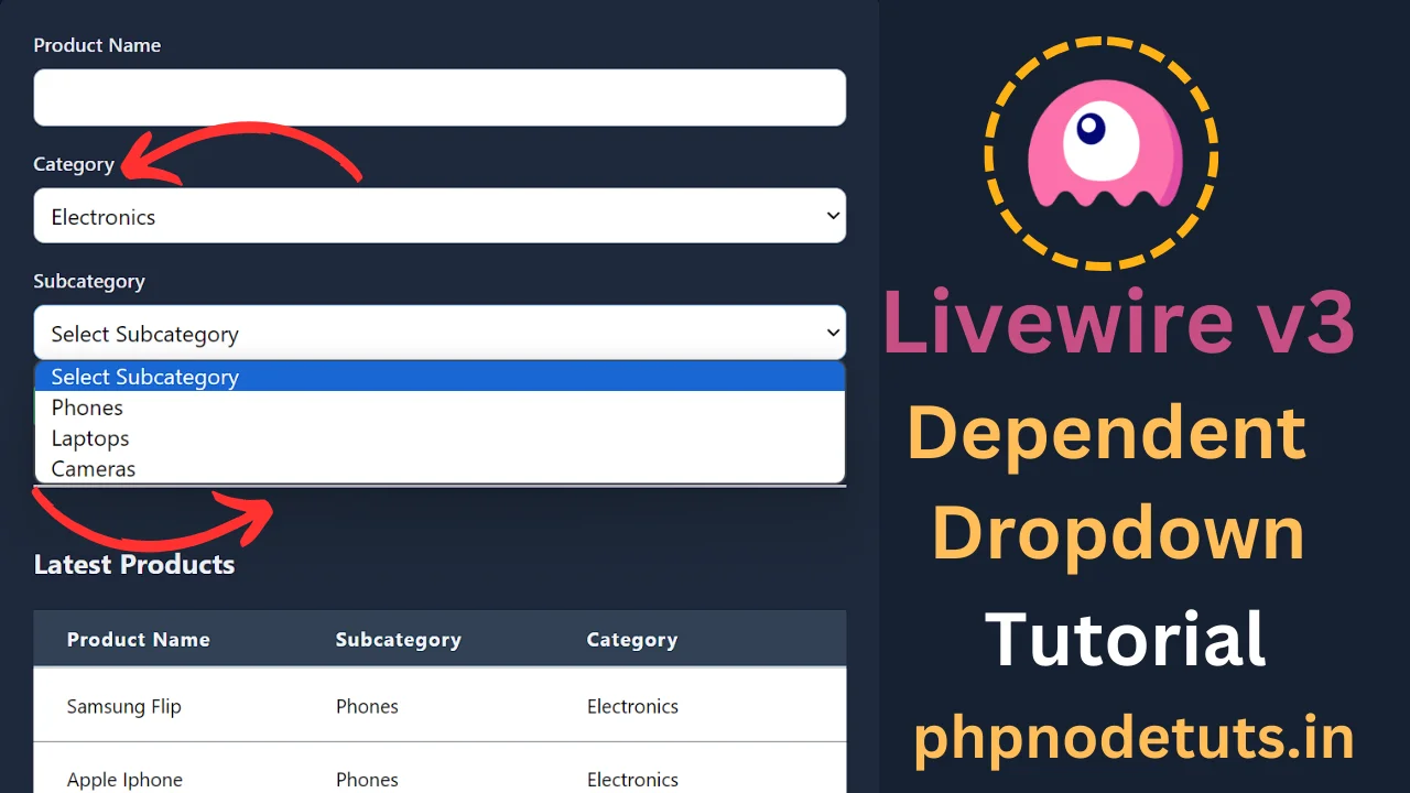 Read more about the article Laravel Livewire3 Dependent Dropdown Tutorial